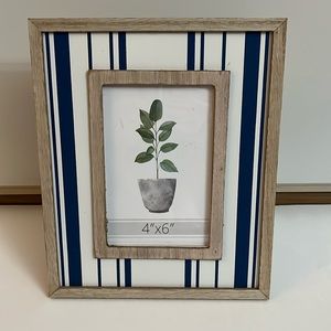 Blue & White Stripe Picture Frame